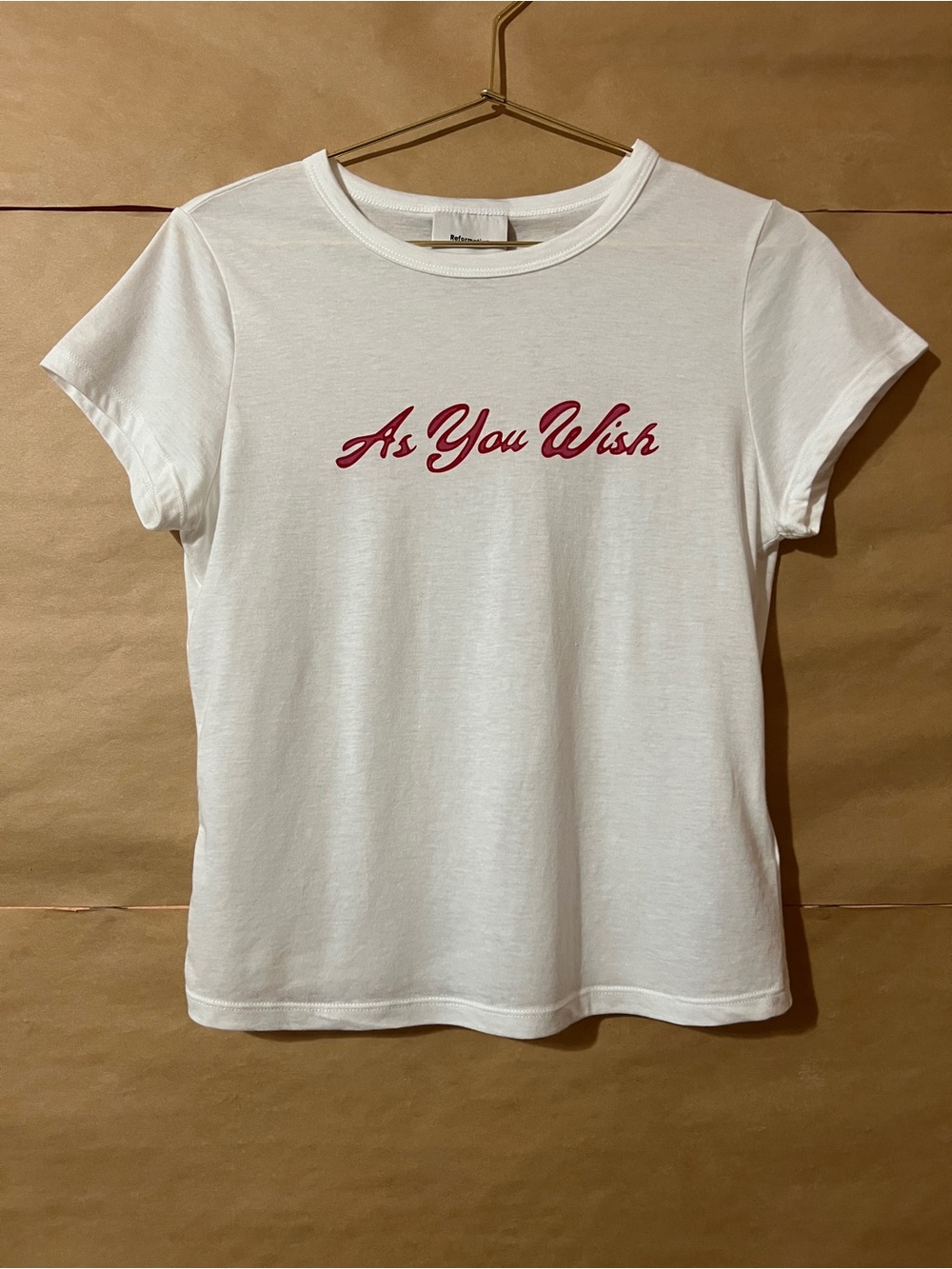 Reformation | As You Wish Max Slim Tee Crewneck Graphic T-Shirt Cotton Size S